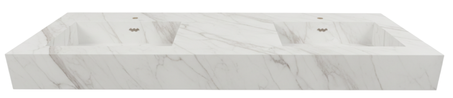 Double vasque suspendue - Calacatta