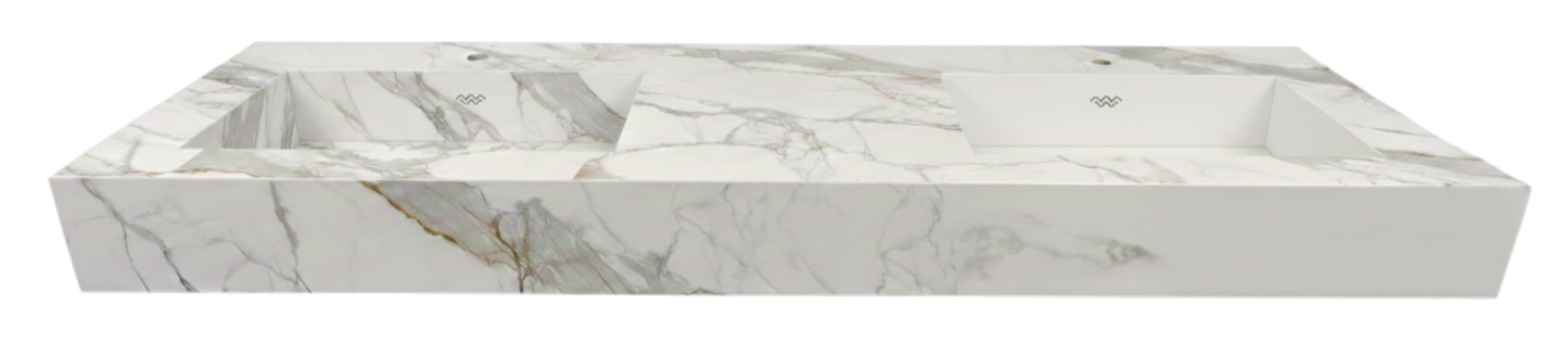 Double vasque suspendue - Praline