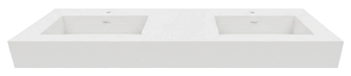 Double vasque suspendue - White